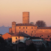 Il castello di Castiglione Falletto in una suggestiva immagine aerea