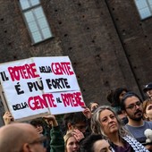 Un'immagine del corteo, ieri a Torino