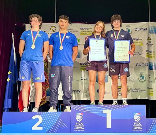 Da sinistra: Bottasso e Brunori Campioni Italiani junior C2 misto Da sinistra: Bottasso e Brunori Campioni Italiani junior C2 misto