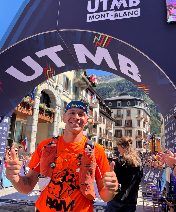 Daniele Faccia finisher dell'Ultra-Trail du Mont-Blanc Daniele Faccia finisher dell'Ultra-Trail du Mont-Blanc