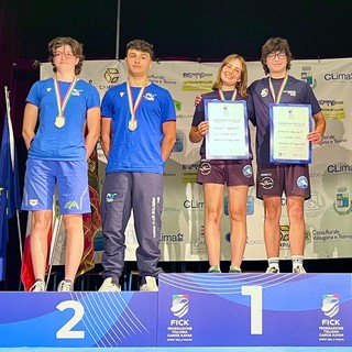 Da sinistra: Bottasso e Brunori Campioni Italiani junior C2 misto