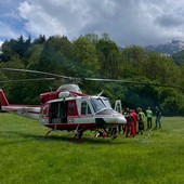 Drago 61 ad Entracque dopo l'atterraggio