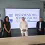 Il presidente e il direttore ACA, Viglione e Pace, il presidente dell’Associazione Ristoratori &amp; Albergatori Albesi Camia e la responsabile Marketing  Bergadano e Ferrero, Sales &amp; Project Manager di Langhe Experience