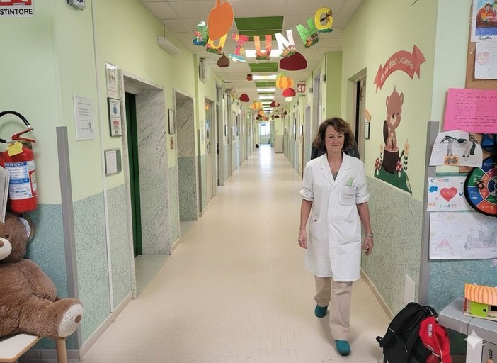 Immagine modificata con l'AI. In foto la dottoressa Tappi in reparto