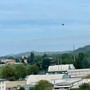 L'elisoccorso in atterraggio a Canelli