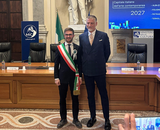 Il sindaco Alberto Gatto e il ministro Alessandro Giuli