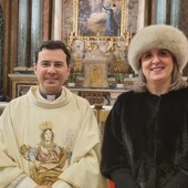 Don Marco Panero con Silvia Gullino Don Marco Panero con Silvia Gullino