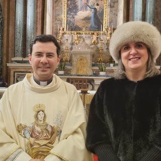 Don Marco Panero con Silvia Gullino Don Marco Panero con Silvia Gullino