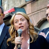 Giorgia Meloni a Cuneo per sostenere il candidato del centro destra Franco Civallero
