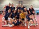 Le pumine festeggiano la vittoria in casa dell'Issa Novara (ph. Mondovì Volley)