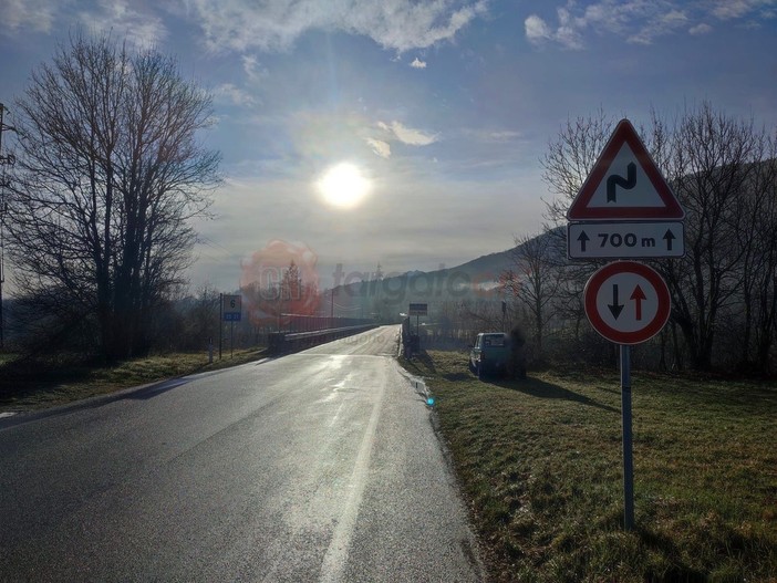 L'ingresso al ponte dell'Olla a Gaiola in direzione Cuneo L'ingresso al ponte dell'Olla a Gaiola in direzione Cuneo
