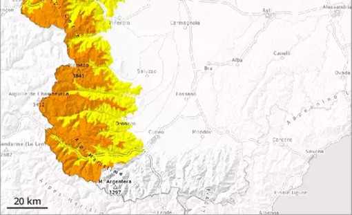 valli Germanasca, Pellice, Maira, Grana, Varaita, Po, Susa, Chisone, Stura, Gesso, Vermenagna e del Monregalese.