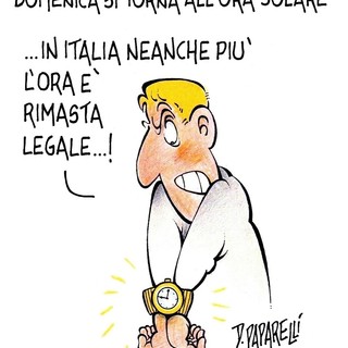 Pronti al cambio dell'ora con la vignetta di Danilo Paparelli