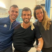 Matteo tra i fratelli Davide e Cristina