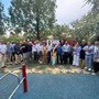 Il taglio del nastro della nuova area calisthenics a Bra