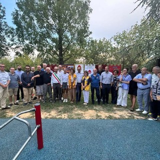 Il taglio del nastro della nuova area calisthenics a Bra