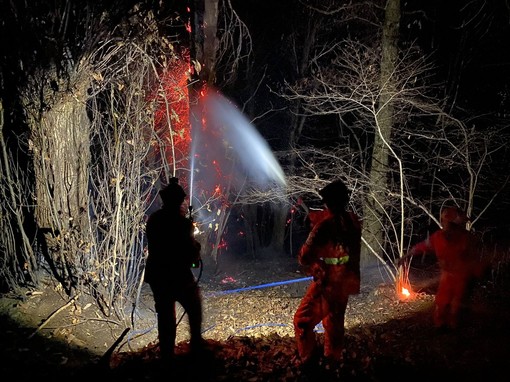 Notte critica in Valle Po per gli incendi boschivi: al lavoro tanti Aib e Vigili del fuoco [FOTO]
