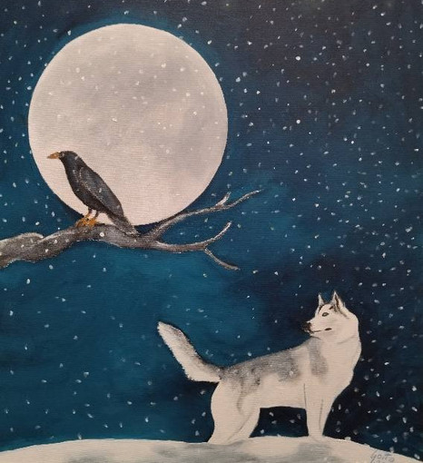 Luna del Lupo, vista dal pittore braidese Franco Gotta