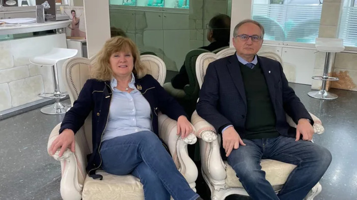 Mariangela Sandrone con il marito Mario Roggero Mariangela Sandrone con il marito Mario Roggero