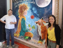 L'artista Giovanni Botta con il sindaco Laura Canavese L'artista Giovanni Botta con il sindaco Laura Canavese