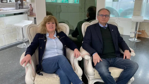 Mariangela Sandrone con il marito Mario Roggero Mariangela Sandrone con il marito Mario Roggero