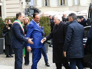 Il presidente della Repubblica Sergio Mattarella accolto da Stefano Lo Russo e Alberto Cirio