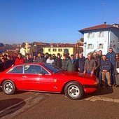 Questa mattina la presentazione con gli studenti e la Ferrari 365 GT4 2+2 - Ph. Mondovì e Motori
