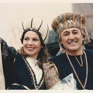 Armando Ambrogio e Maura Forneris, nei panni di Robaldo de Braida e Madonna Beatrice ai tempi del Carlevé ëd Bra