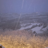 La nevicata in corso a Mondovì La nevicata in corso a Mondovì