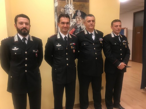 Da sinistra Andrea Lisci, il colonnello Carubia, Angelo Gerardi e Luca Giacolla
