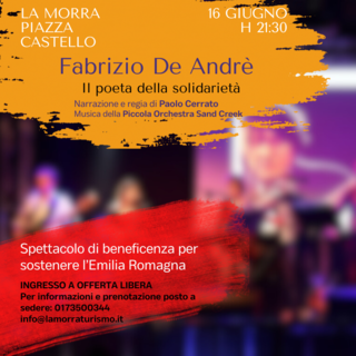 A La Morra concerto tributo a Fabrizio De Andrè con il gruppo “Piccola orchestra Sand Creek”