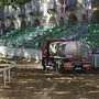 La pista innaffiata per le elevate temperature La pista innaffiata per le elevate temperature
