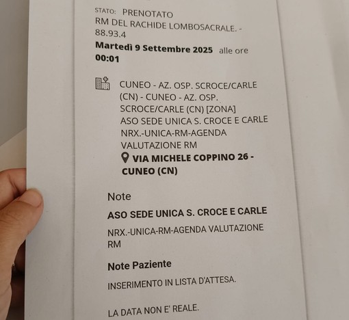 Appuntamenti “fantasma” all'ospedale di Cuneo, la Regione sospende la procedura di prenotazione Appuntamenti “fantasma” all'ospedale di Cuneo, la Regione sospende la procedura di prenotazione