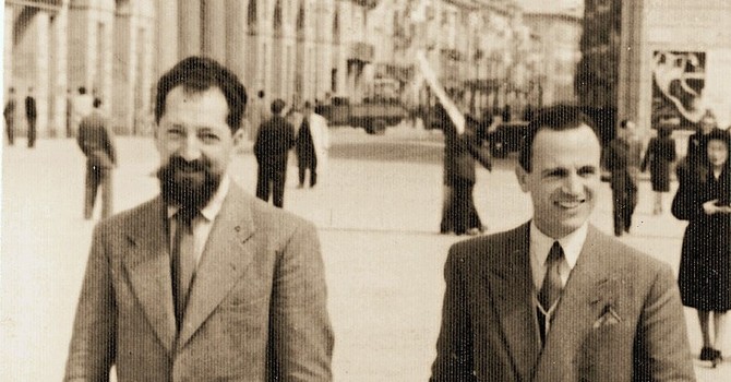 In foto, Cuneo, dopo la Liberazione. Da sinistra Giuseppe Costagli e Aldo Quaranta, Comandante 1° Div. GL Valle Gesso