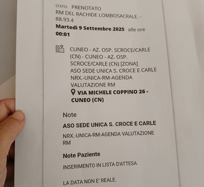 Appuntamenti “fantasma” all'ospedale di Cuneo, la Regione sospende la procedura di prenotazione Appuntamenti “fantasma” all'ospedale di Cuneo, la Regione sospende la procedura di prenotazione