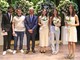 Carlo Vassallo, segretario generale della Fondazione Ferrero, al podio e con gli studenti assegnatari della borsa di studio