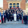 I Carabinieri di Bra al precetto pasquale nella ciesa dell'istituto Salesiano San Domenico Savio
