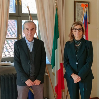 Il sindaco di Bra Gianni Fogliato con i questore Rosanna Minucci