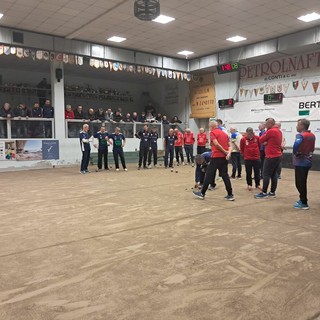 Nella foto dell’Ufficio Stampa Bocciofila Auxilium Saluzzo fase di gioco di lunedi 2 febbraio partite di recupero