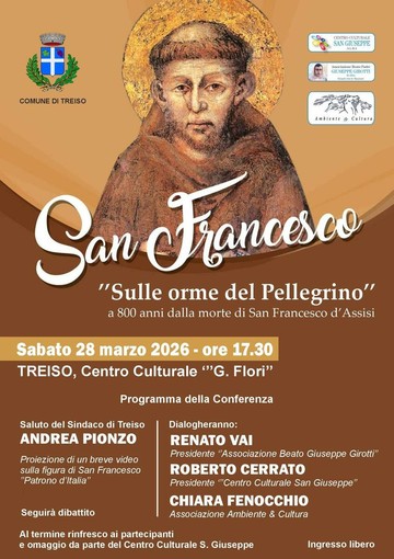 A Treiso una conferenza su San Francesco: “Sulle orme del Pellegrino” a 800 anni dalla morte