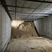 Il punto in cui si è verificato lo svuotamento di materiale sabbioso