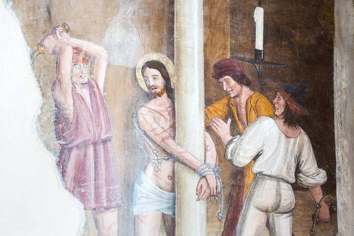Particolare del  ciclo pittorico sulla Passione di Gesù Cristo alla Confraternita di San Francesco d'Assisi a Santa Vittoria d'Alba - Copyright fotografie Treevision