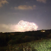 Il temporale nella notte tra sabato e domenica fotografato in zona Vicoforte da un lettore