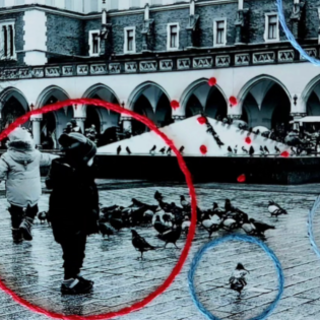 Uno scatto di Chiara Tarditi, rielaborato con la tecnica del ricamo su fotografia