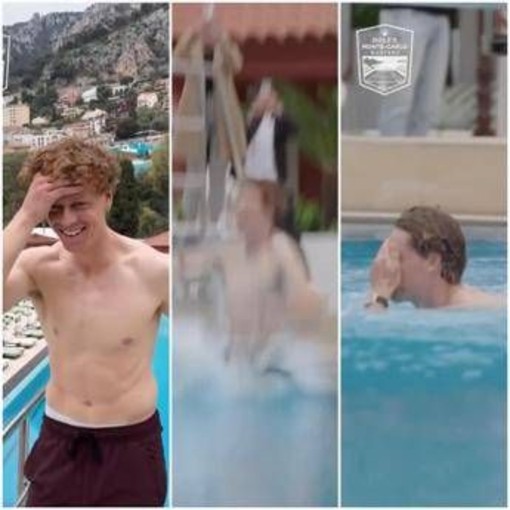 Sinner, festa a Montecarlo con... tuffo in piscina