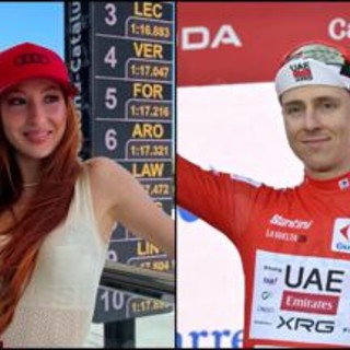Vuelta, l'influencer ci prova con Pogacar: "Che carino...". I giornalisti protestano Vuelta, l'influencer ci prova con Pogacar: "Che carino...". I giornalisti protestano