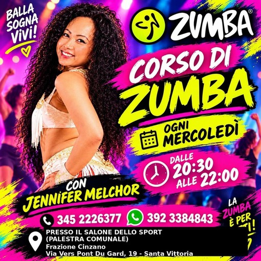 Parte il nuovo corso di Zumba a Santa Vittoria d'Alba Parte il nuovo corso di Zumba a Santa Vittoria d'Alba